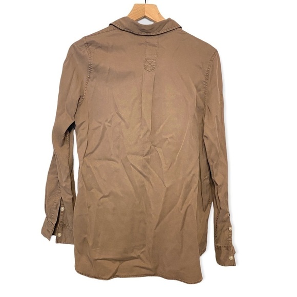 NORDSTROM thread & supply button up down mushroom color shirt size small - Picture 2 of 5